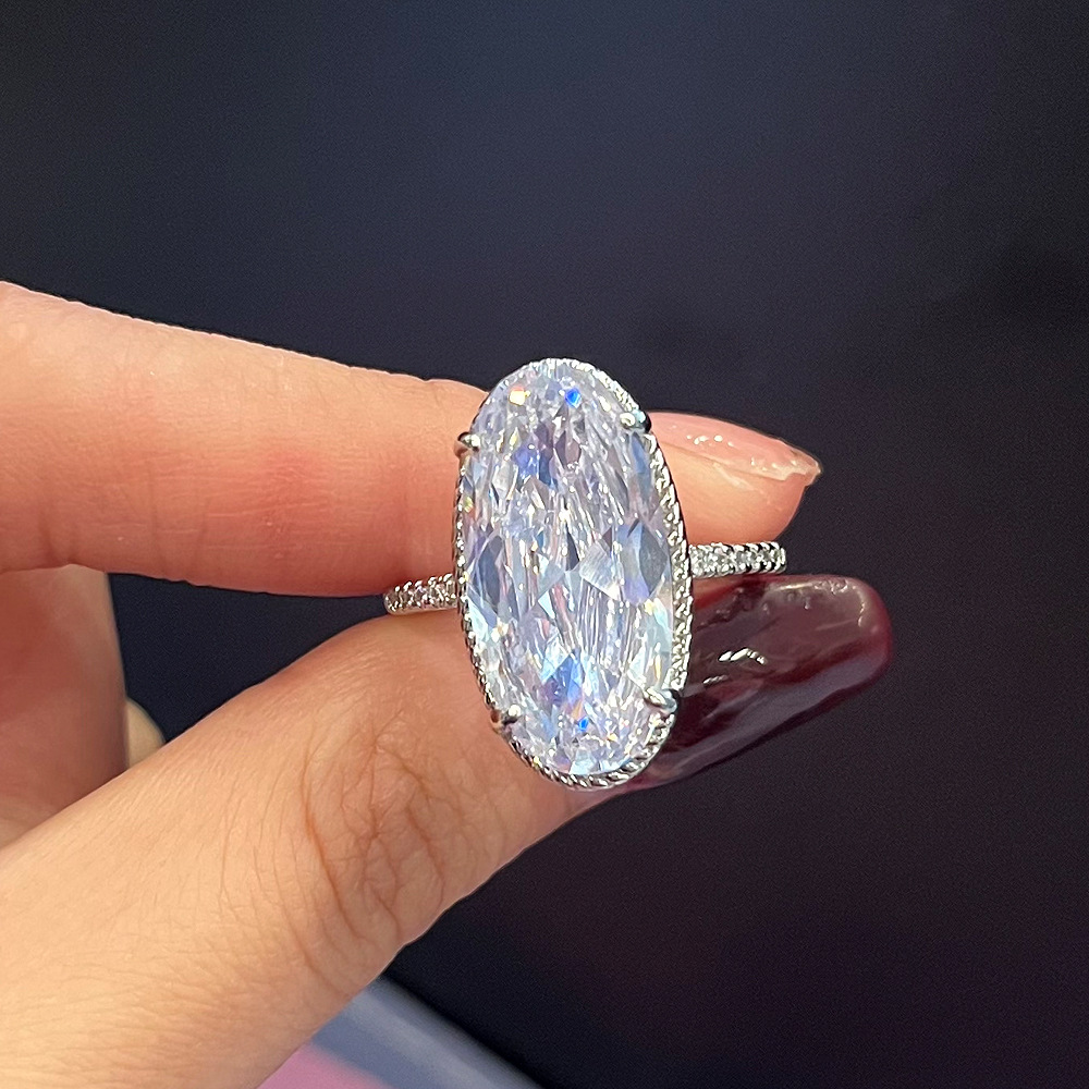 2024 Choucong Brand Wedding Rings Vintage Jewelry Sterg Sier Fill Large Oval Cut 5A Cubic Zircon CZ Dia Party Eternity Women Engagement Band Ring Gift