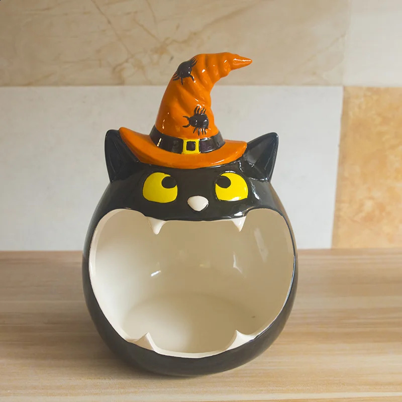 Creative Halloween Ceramic PumPkin Lantern Candlestick Porcelain Pumpkin Ornaments Garden Decoration Christmas Gift 240830