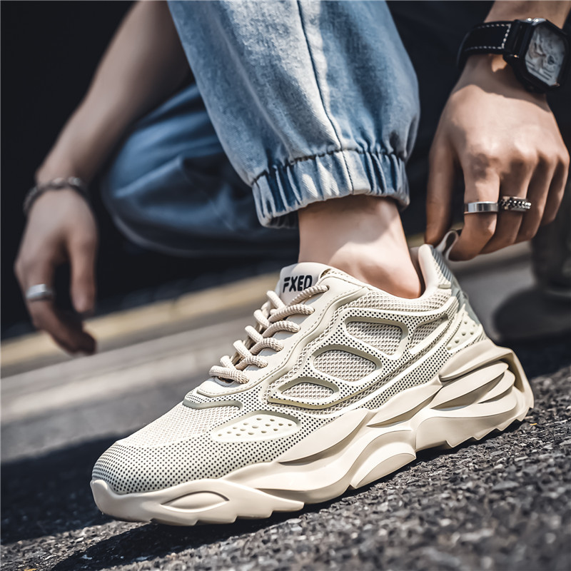 Men's breathable mesh fashionable and versatile low cut wear-resistant casual shoes