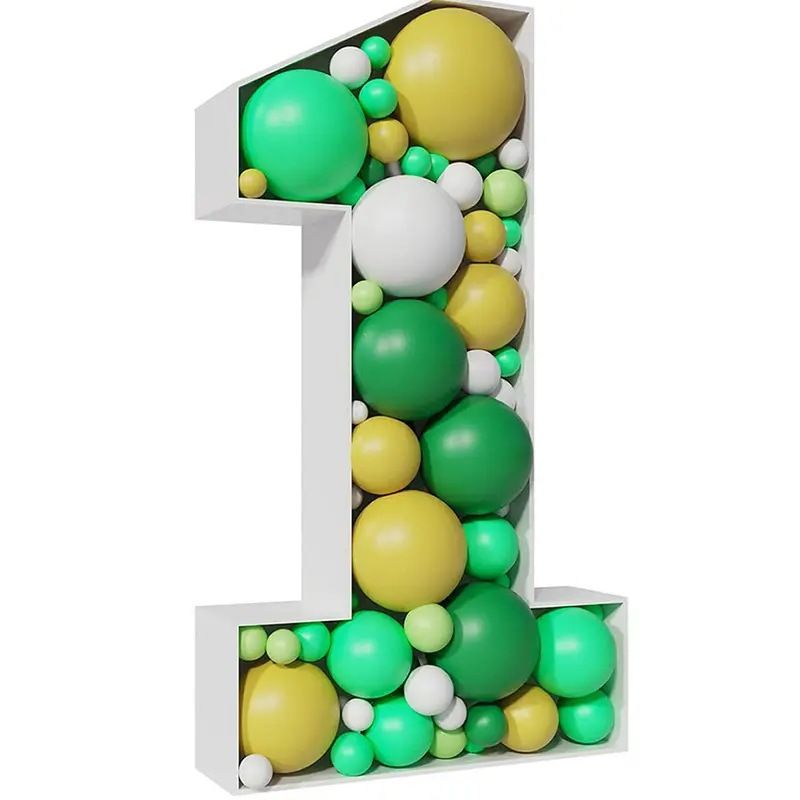 2025 Party Decoration 73cm Number & Alphabet Mosaic Frame Stand Balloon Box Baby Shower Giant Adult Children Birthday Decor Letter