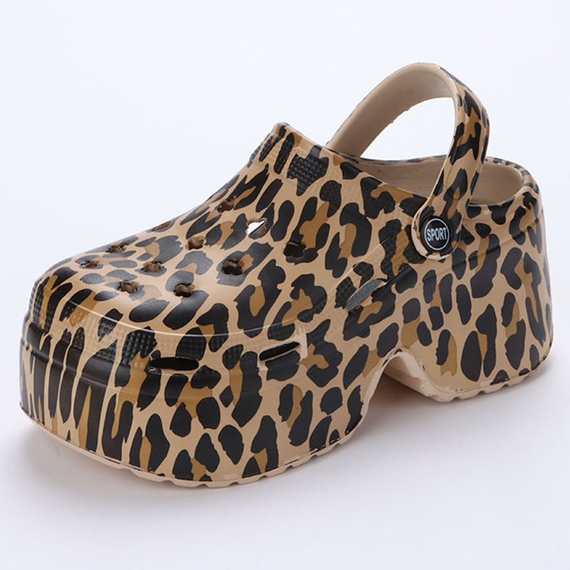 Chunky Platform Sandals for Women with Closed Toe-Colorful Wedge Heel Clogs Slippers for Beach Comfort and Stylish Hollow Out Design