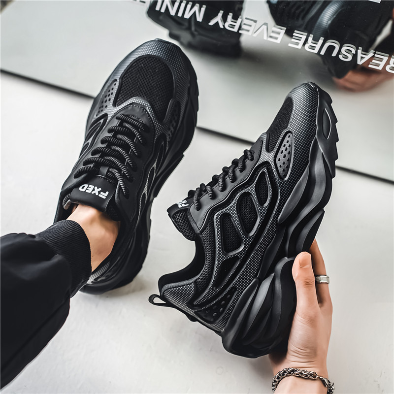Men's breathable mesh fashionable and versatile low cut wear-resistant casual shoes