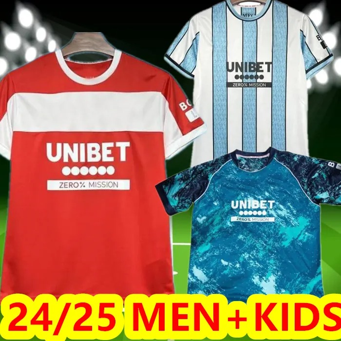 24 25 Middlesbrough Soccer Jerseys 2024 2025 Tavernier Payero Howson McNAIR AKPOM CLARKE FRY FORSS LENIHAN Football Shirt Uniforms Men Kids Kits uniforms 666