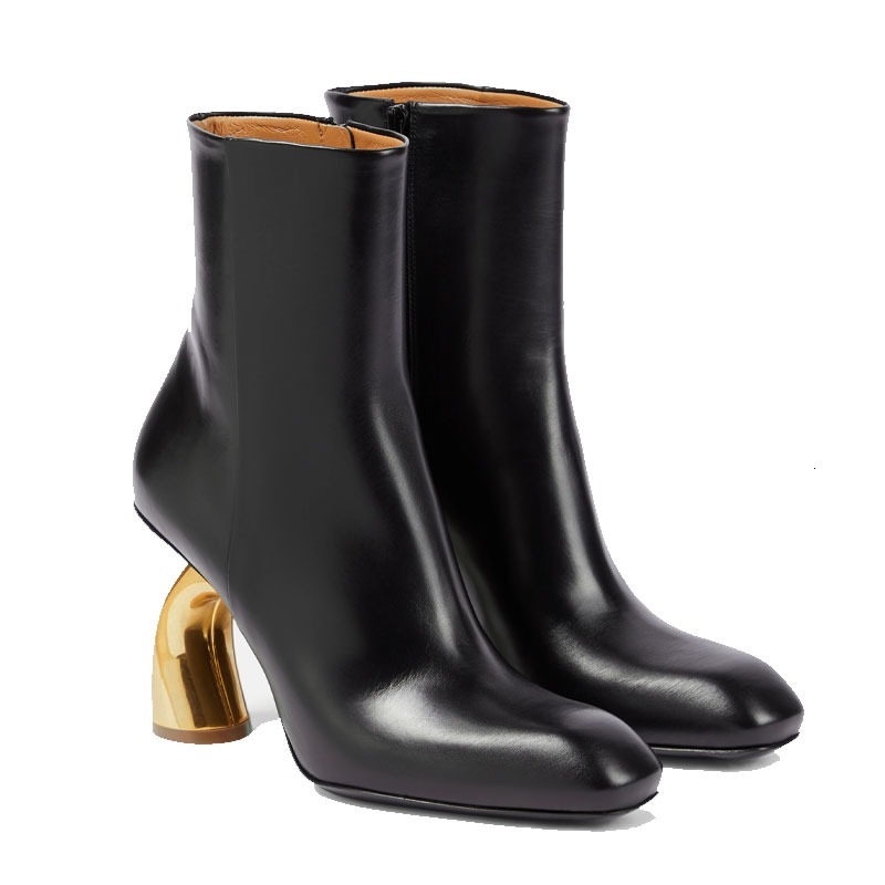 New 8Cm Irregular High-Heel Black Red Short European American Autumn Winter Fashion High Heels Ankle Women Boots Sizes 43
