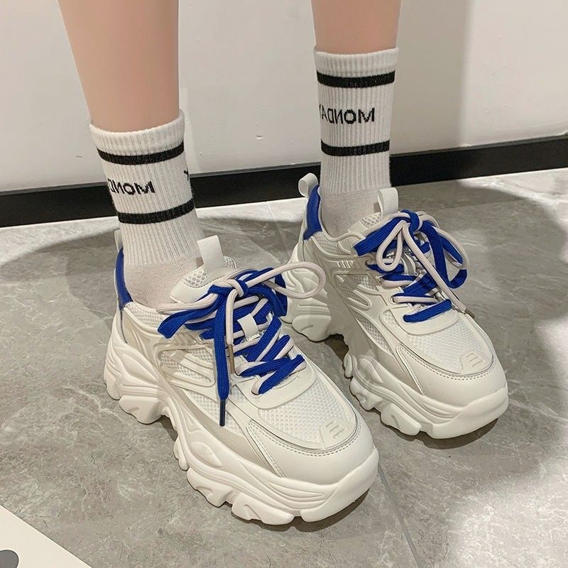 Women's thick soled height increasing versatile sports and leisure board shoes