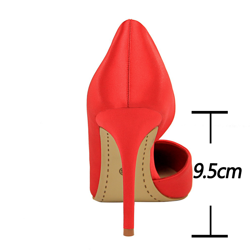 New BIGTREE Wine Red Green Blue Black Women Pumps Silk High Fashion Office Female Stiletto Heels Party Shoes 5d32