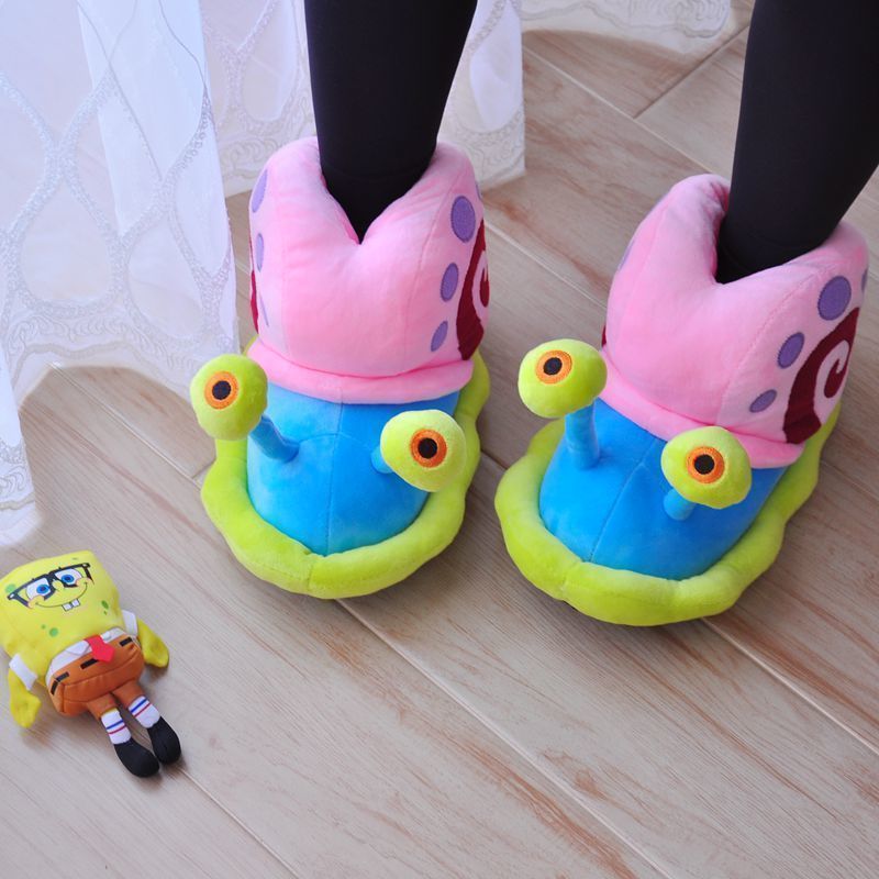2022 Cartoon Slippers Women Funny Cute Snail Home Plush Shoes Indoor Cozy Flat Slides Furry Warm Winter Slipper Girl Flip Flop 680