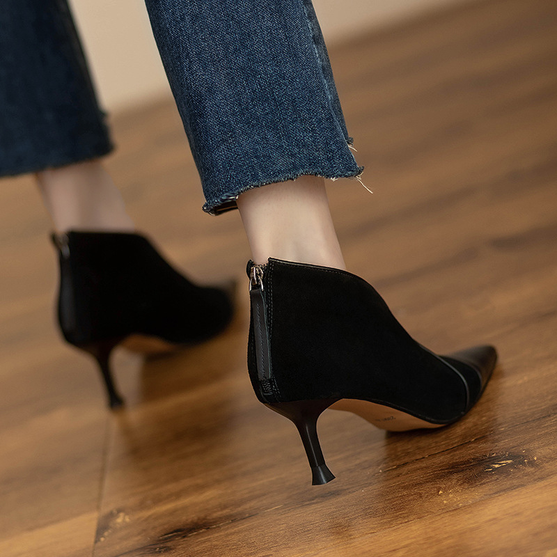 Women's autumn and winter pointed thin heel and ankle boots fashion boots high heels