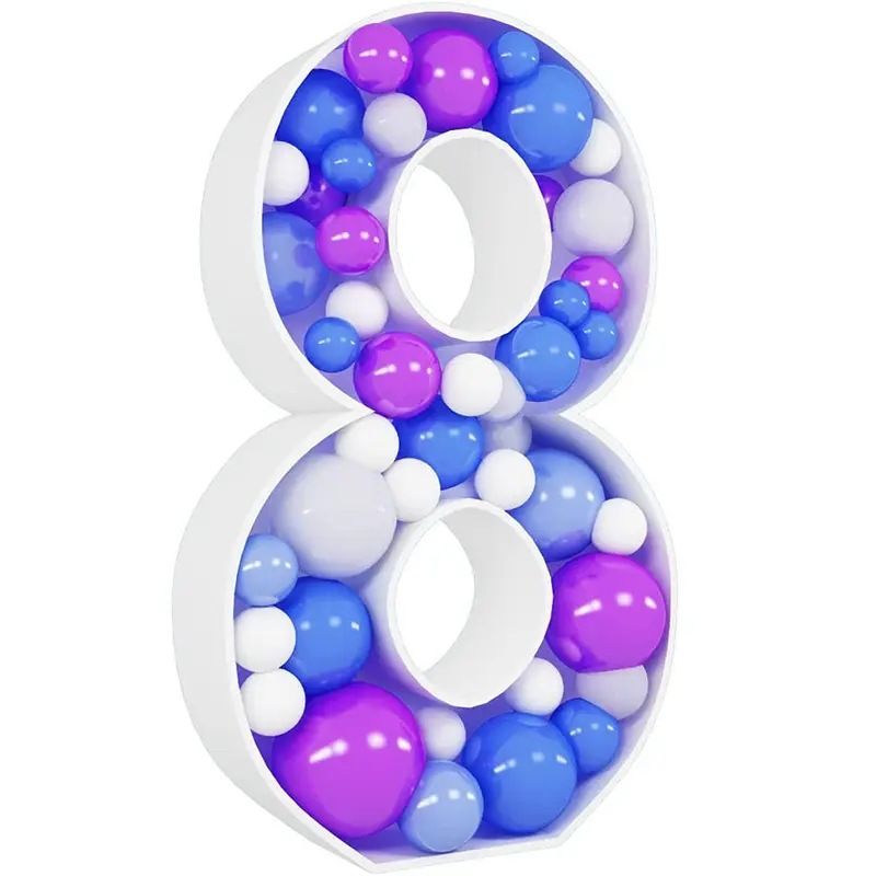 2025 Party Decoration 73cm Number & Alphabet Mosaic Frame Stand Balloon Box Baby Shower Giant Adult Children Birthday Decor Letter