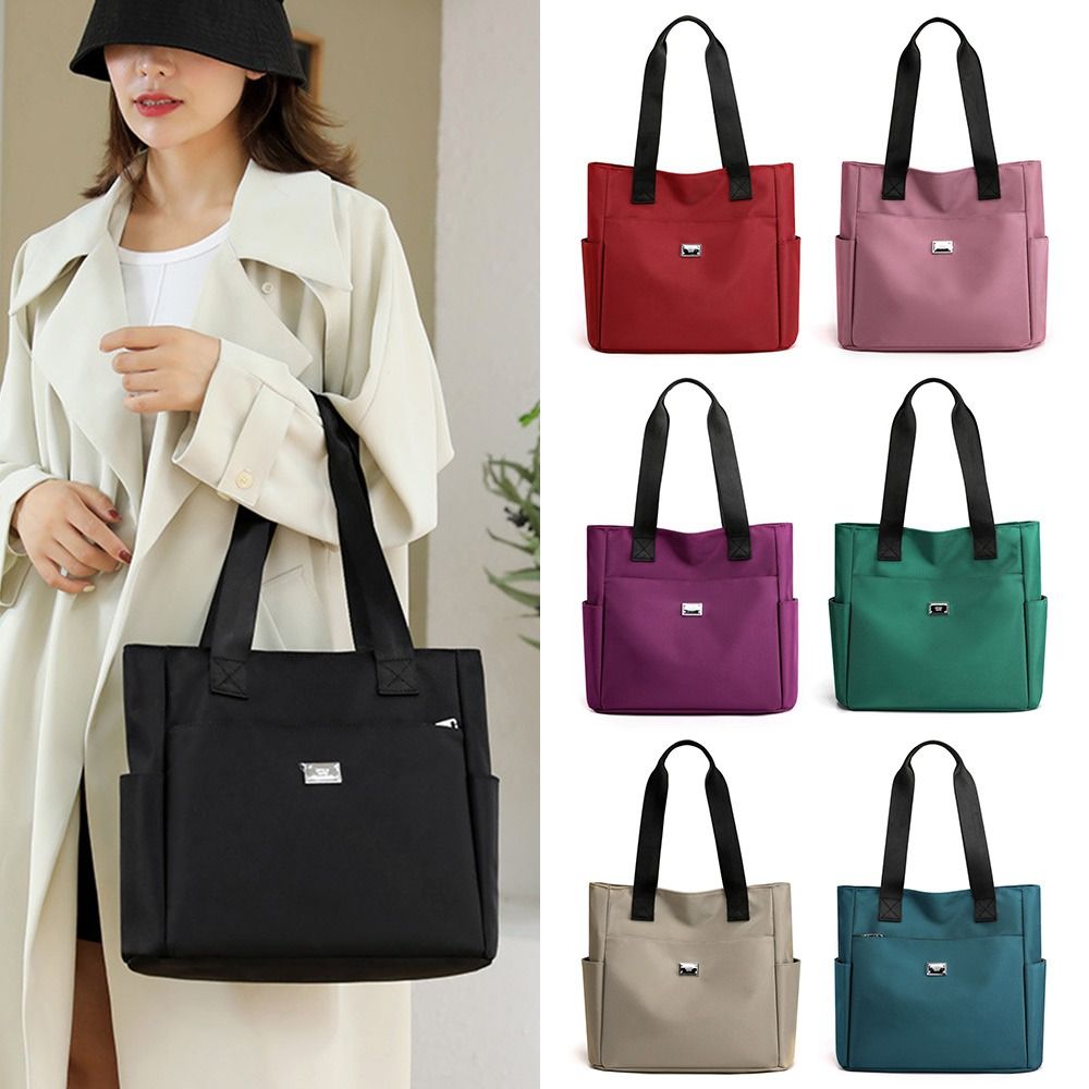 Lightweight Waterproof Nylon Shoulder Bag Large Capacity Handbag Tote Bags For Work School And Travel