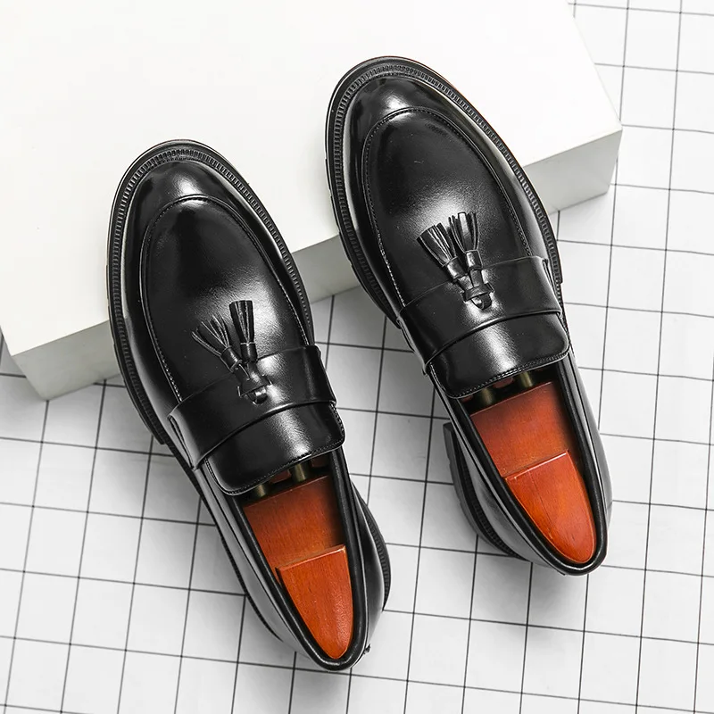 Mens Dress Men's Formal Original Leather Italian Skin Shoes for Men Elegant Casual Business Social Male Shoe 032d