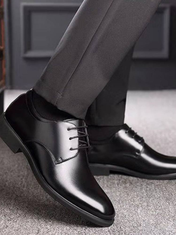 Breathable Shoes Black Leather Soft Bottom Spring And Autumn Best Man Men's Business Formal Wear Casual Shoe