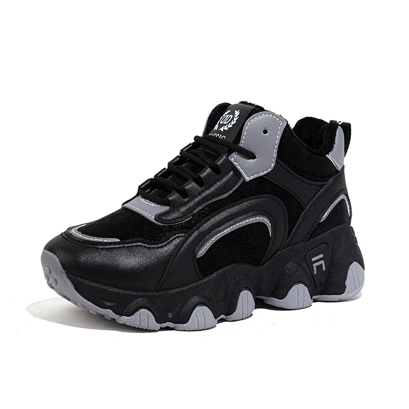 Women's winter thick soled height increasing fashionable anti slip casual shoes