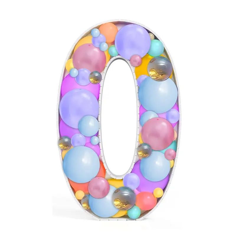 2025 Party Decoration 73cm Number & Alphabet Mosaic Frame Stand Balloon Box Baby Shower Giant Adult Children Birthday Decor Letter