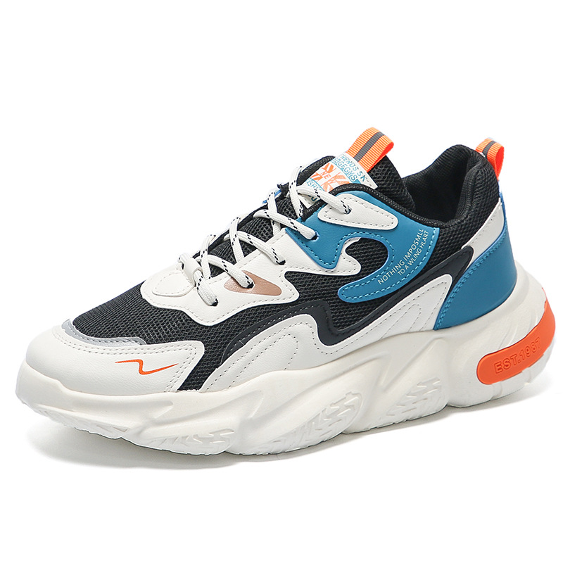 Men's mesh breathable sports sneakers thick soled versatile casual shoes