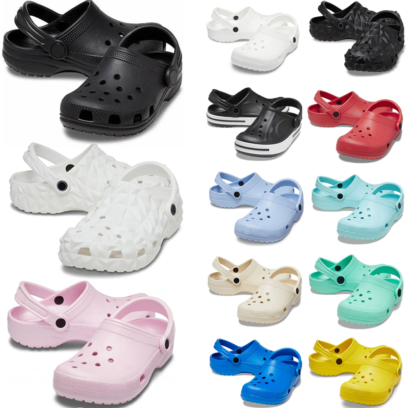 free shipping designer Geometric Clog Sandals kids slippers slides classic mens triple black white Khaki Waterproof Shoes Platform Lined womens big size