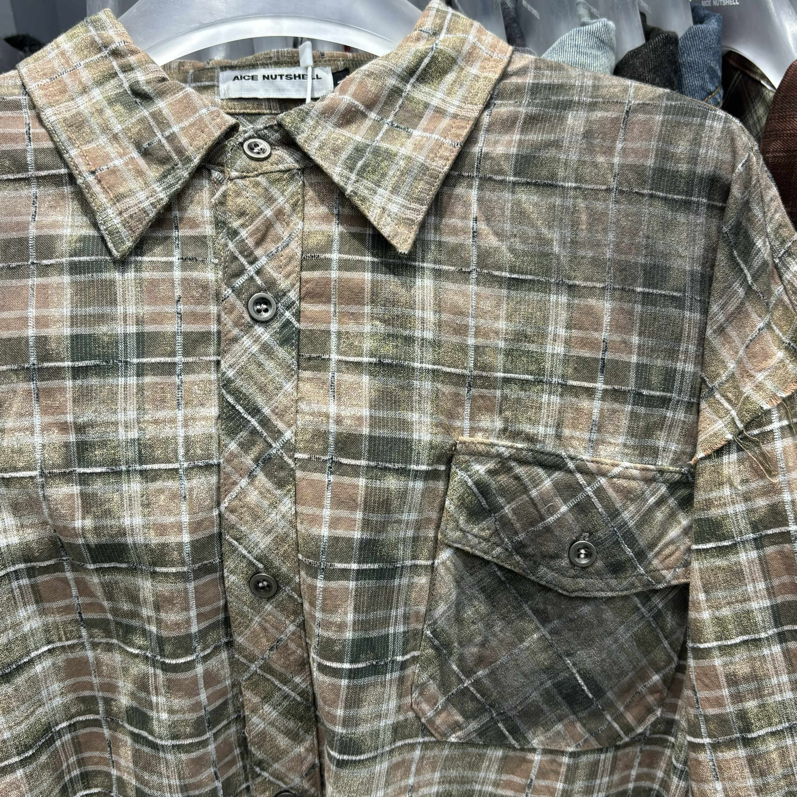Summer Long Sleeve Plaid Shirt for Men Hip Hop Overalls Streetwear Vintage Loose Oversized Tops