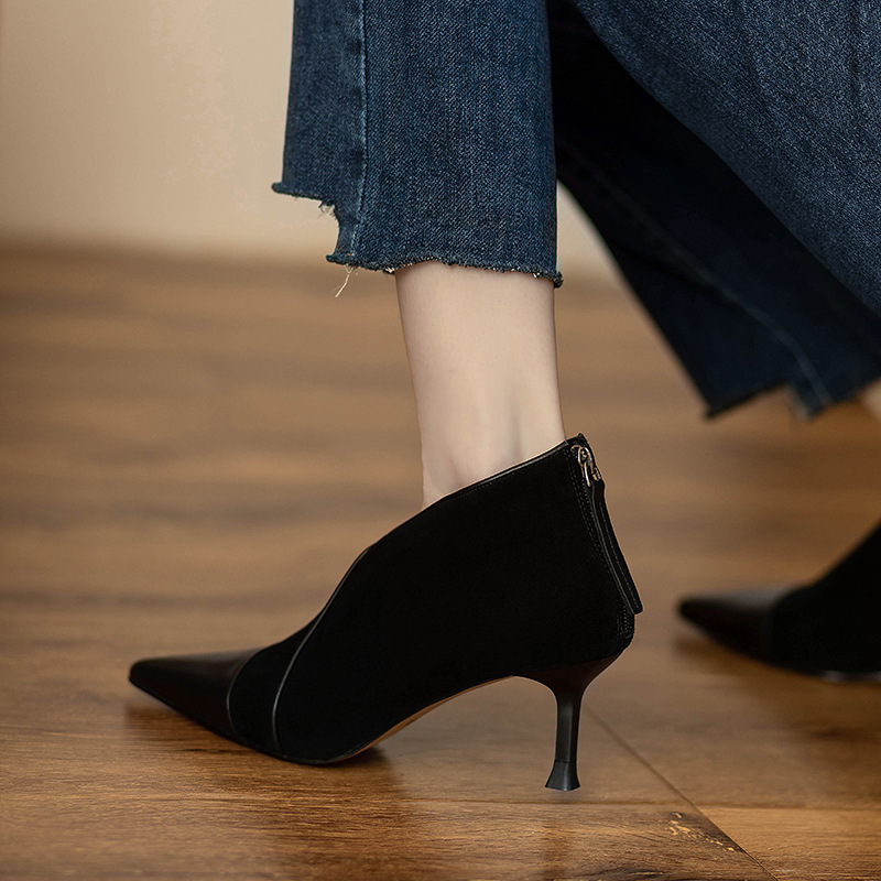 Women's autumn and winter pointed thin heel and ankle boots fashion boots high heels