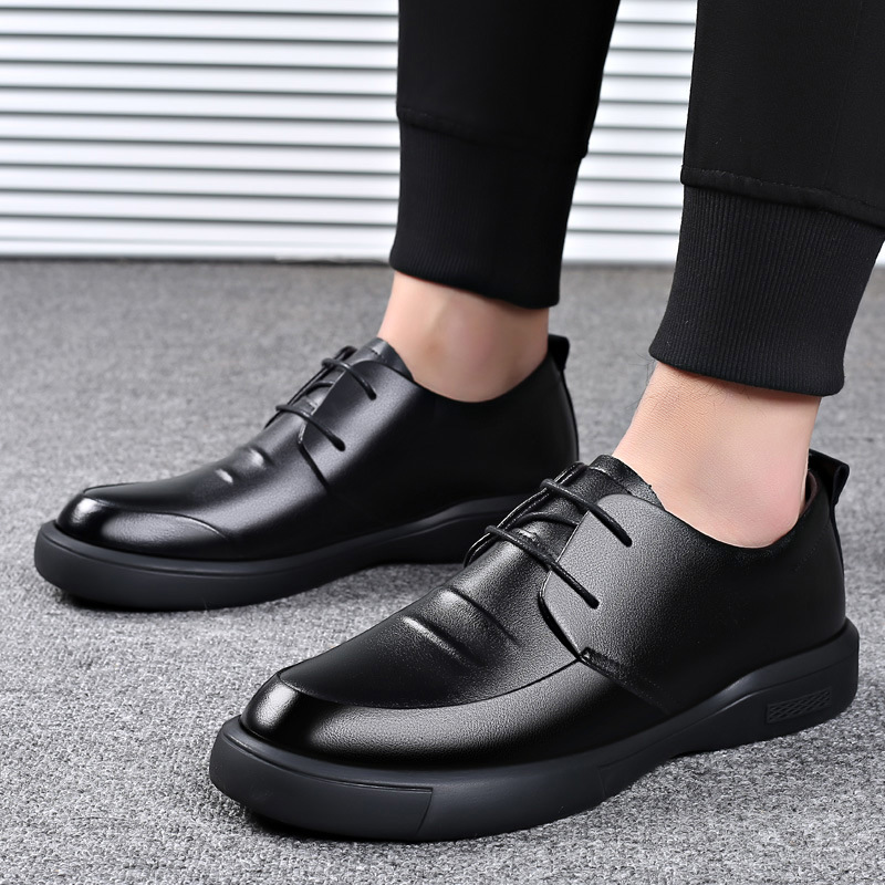 Cow Quality Men's Soft Dress Extra Size Point New Toe Man Split Leather Shoes 2021 New f695