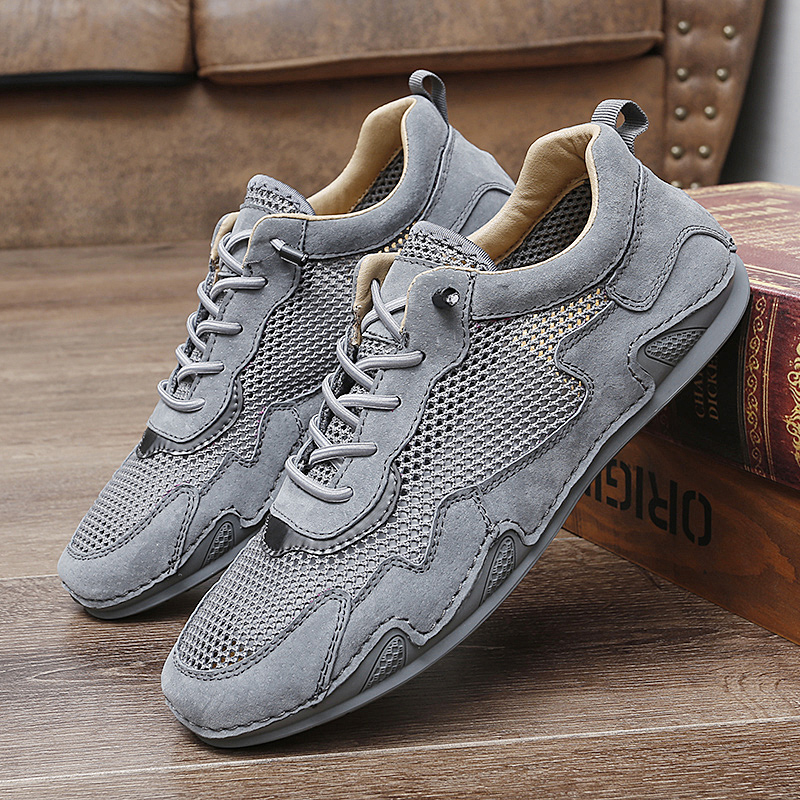 NEW Brand Casual Golf Round Toe Breathable Mesh, Handmade Shoes, Discounted Men's White Sports Shoes