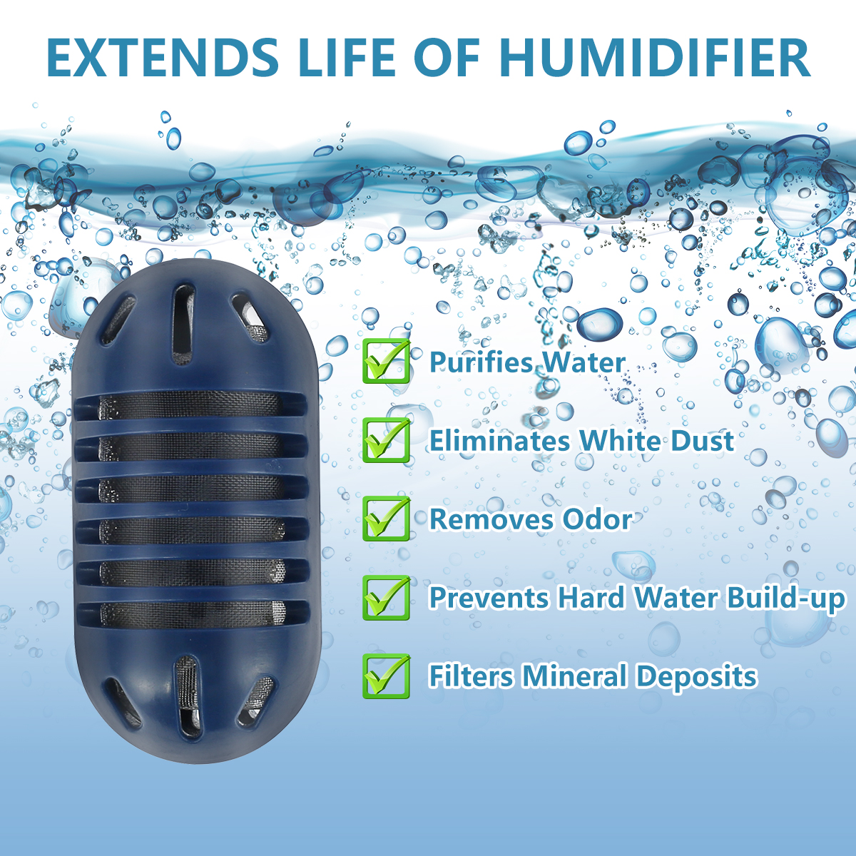 10pcs Demineralization Cartridge for Ultrasonic Humidifiers Filters Mineral Deposits Prevents Hard Water Build-Up UHE-CM65/WM70