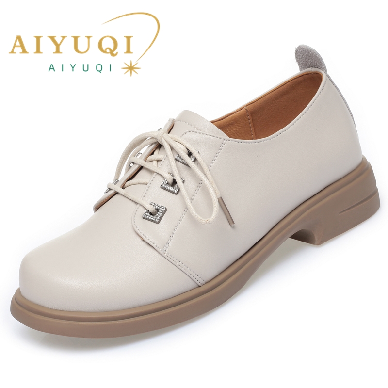 2025 NEW Loafers AIYUQI Autumn New Lace up Genuine Leather Women Non slip Casual British Style Women s Shoes ee s