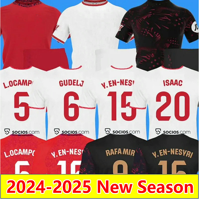 24 25 ISAAC Sevillas soccer jerseys 2024 home away 3rd SERGIO RAMOS SAUL GUDELJ RAFA MIR Y.EN NESYRI SUSO L.OCAMPOS LUKEBAKIO football shirt men kids uniforms
