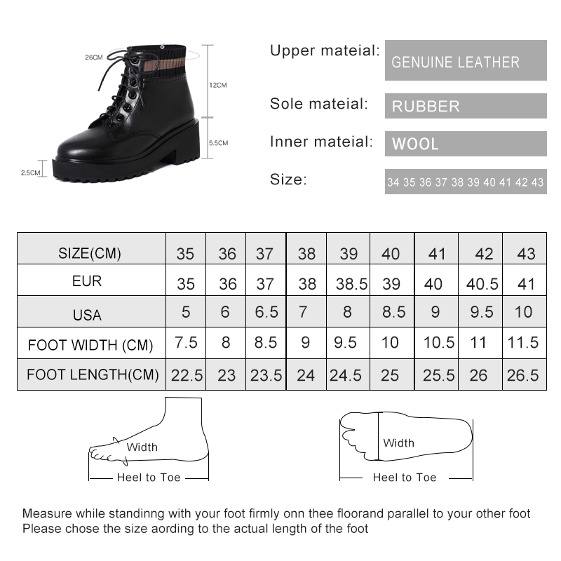 Women Winter Boots Shoes Platform 2024 New Genuine Leather Large Size Women Ankle Boots Wool Warm Non-slip Boots Ladies