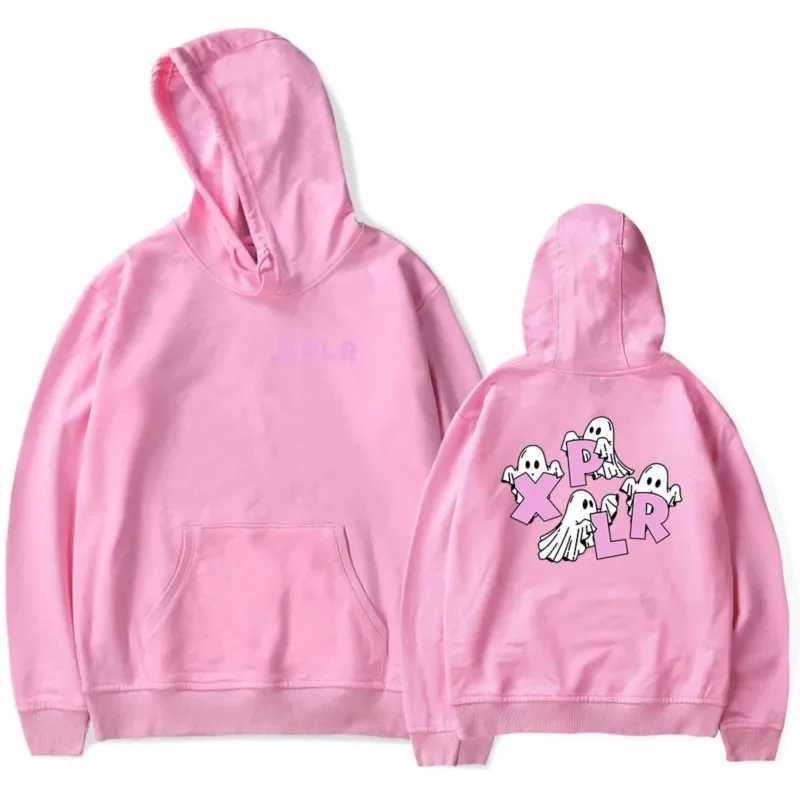 Xplr - Mens and womens long sleeved hooded sweatshirts unisex streetwear hip-hop style ghost print Sams and Colby Merch Y240902