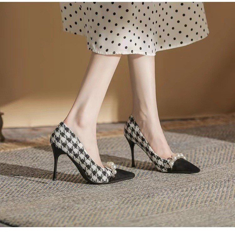 New Woman Pumps Designer Metal New Pointed Stiletto Shallow Mouth Single High Heels Women Party Shoes 1ea4