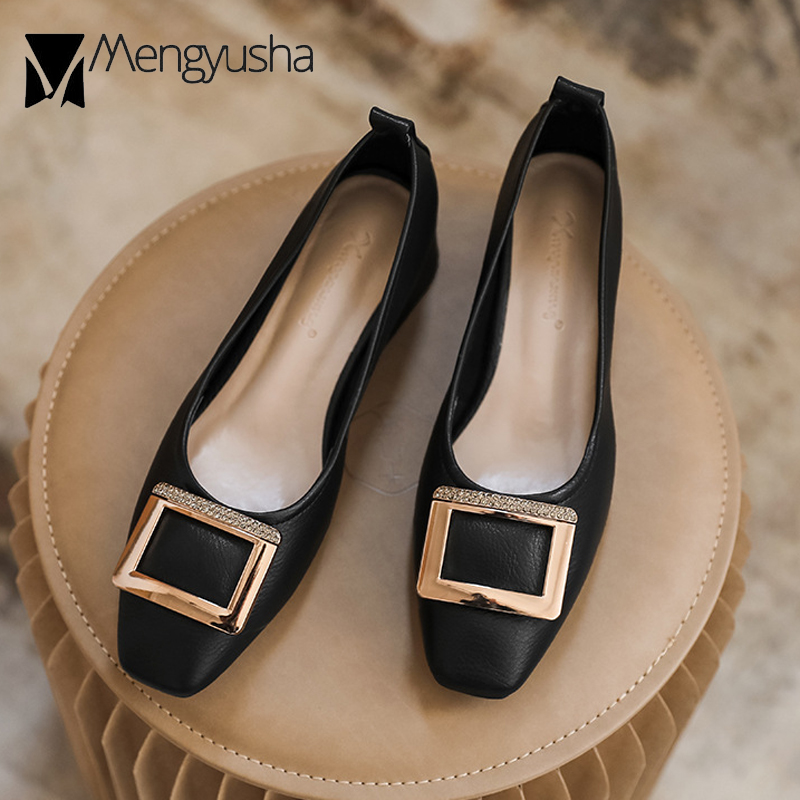 e1692 Soft Leather 2024 Pumps Woman 3CM Med-High Heels Shoes OL Dress Office Loafers Chunky Heel Mary Jeans Buckle Wedding Brides Shoe