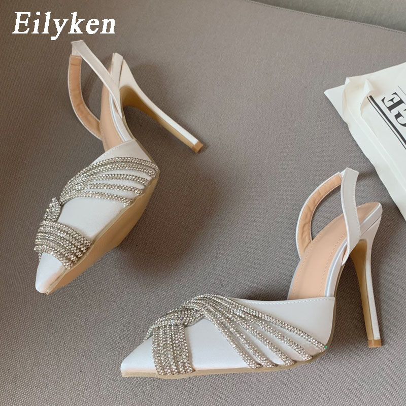 Eilyken New New Spring Woman Pumps Crystal Rhie Pointed Toe High Heels Shoes Sexy Party Strippers Stiletto Sandals 42c3