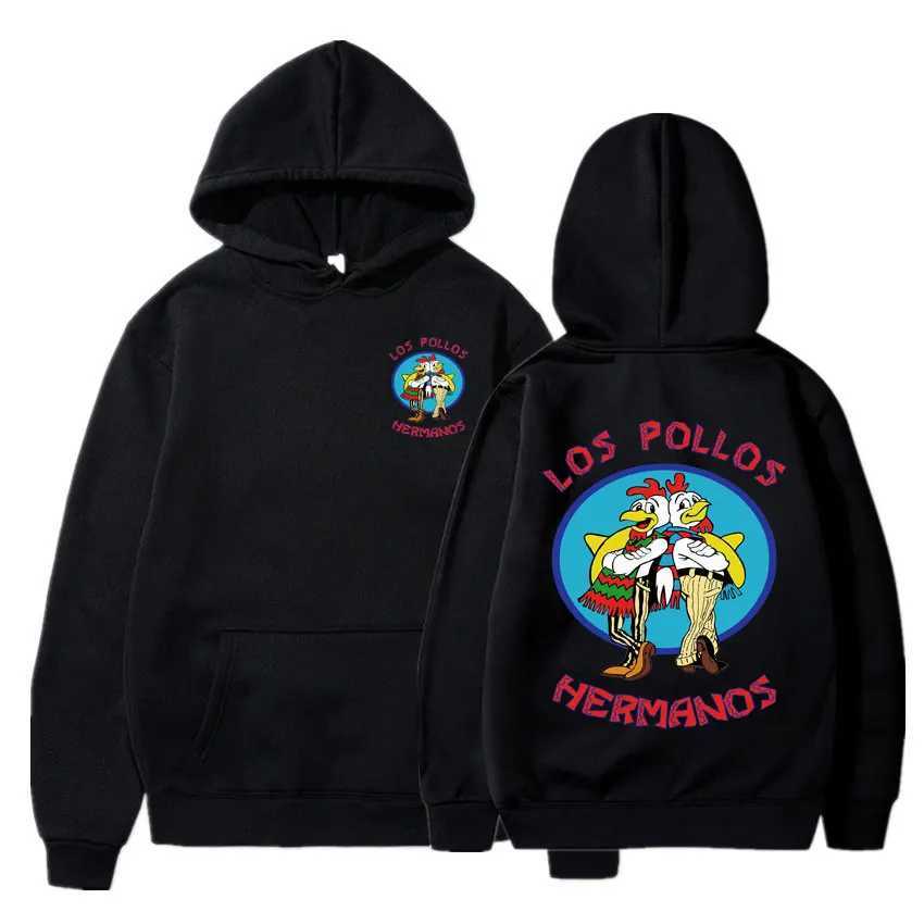 Hoodie Los Pollos Hermanos Chicken Brothers Print Tracksuit Mens Fashion Spring and Autumn Wool Loose Sweatshirt W2408356830 2