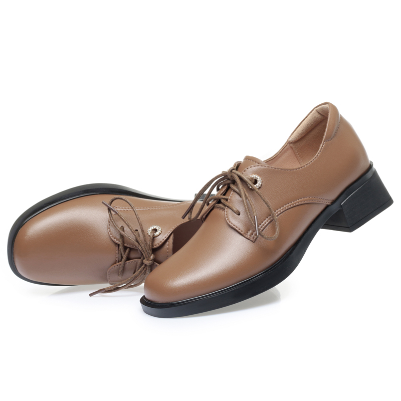 2025 NEW Fashion AIYUQI Lace Up Spring New Genuine Leather Women s Chunky Big Size Shoes For Ladies