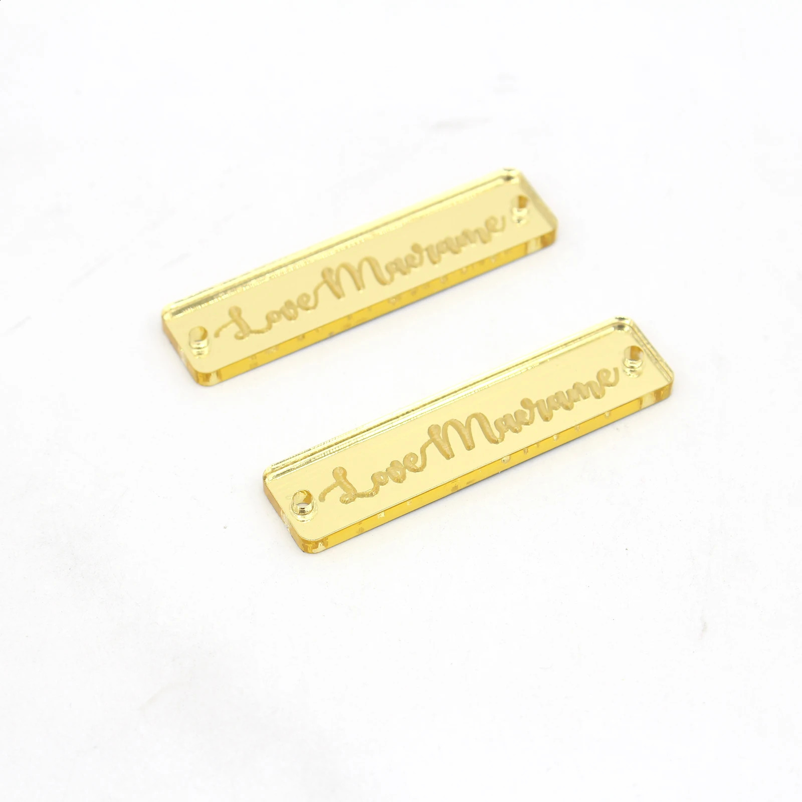 25Pcs Personalized Engraved Acrylic Mirror Tags Clothing Tags Sew On Acrylic Labels Custom For Box Labels Decoration 240902