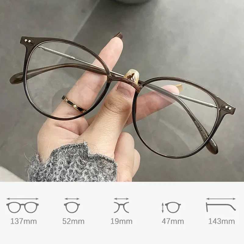 Circular Myopia Glasses Blue Light Blocking Glasses Womens Prescription Myopia Glasses Diode -1.5-4.0 Womens Prescription M240902