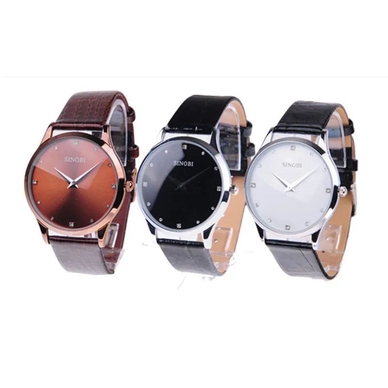 cwp SINOBI Classic Watch Fashion Top Brand Luxury Leather Strap Men Clock Simple Geneva Quartz Wristwatches Relogio Masculino