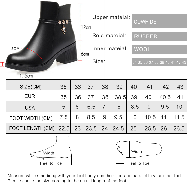 AIYUQI Women's Boots Fashion 2024 New Large Size Natural wool Women Snow Boots Middle Heel Casual Women's Short Boots