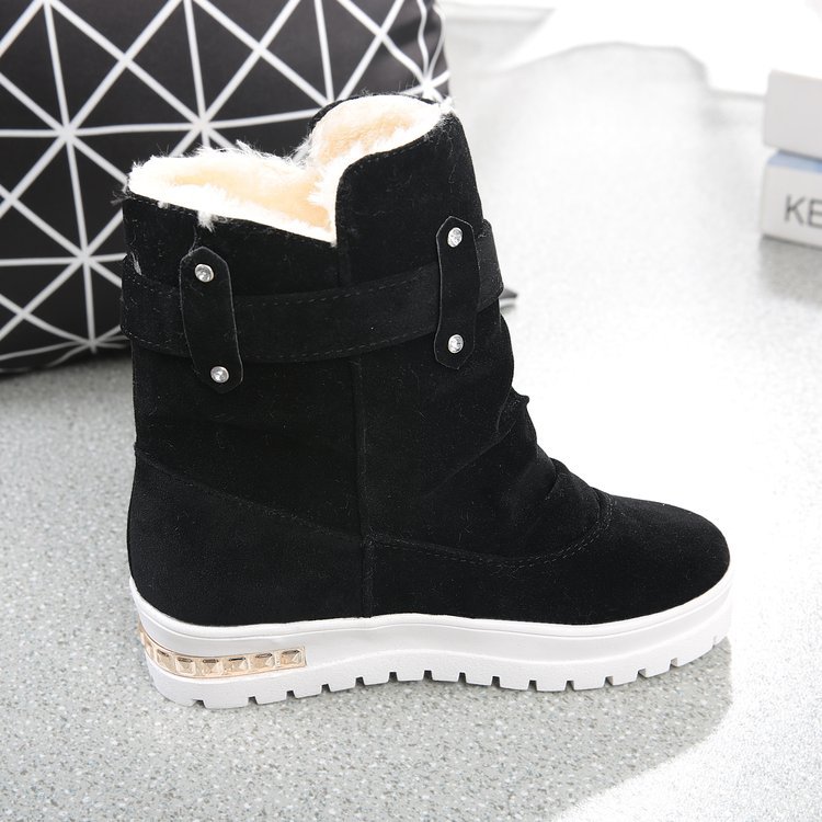 Suede Leather Women's Snow Non-slip Women Winter Ankle Boots 2018 Plush Warm Zipper Casual Woman Shoes 695 ba21