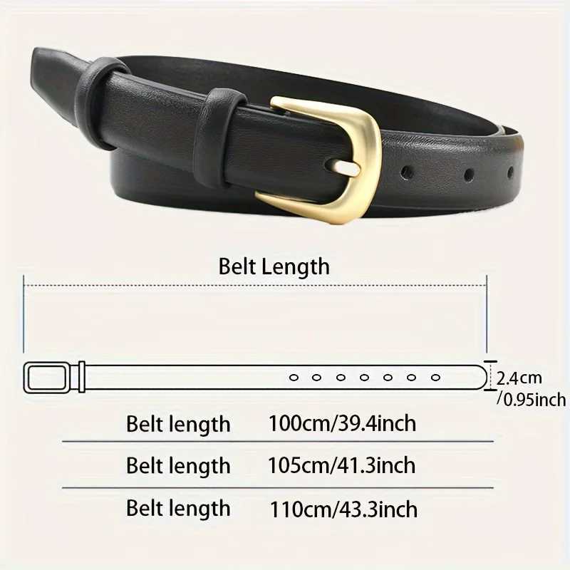 1-piece womens fashionable simple belt decoration black with jeans belt suitable for daily wear and use X2411091