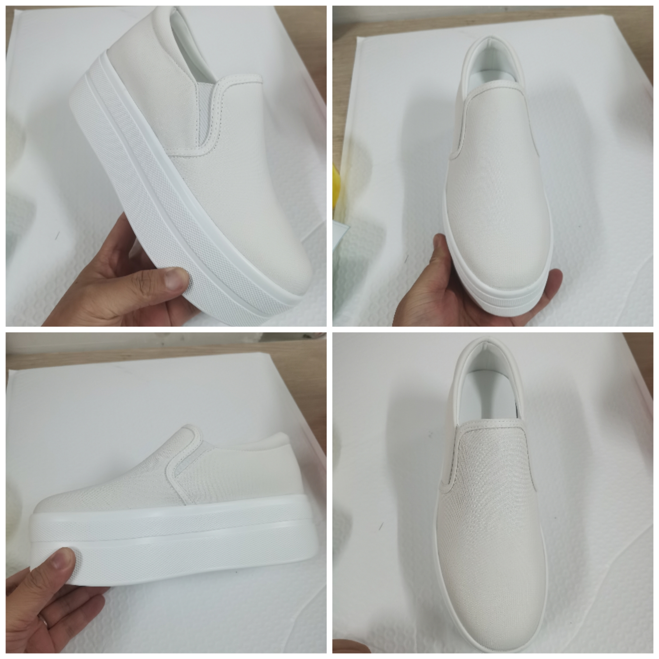 Fujin 6cm Women's Canvas Shoes Breathable Slip on Fashion Breathable Casual Shoes Spring Autumn Winter Platform Slip Shoes Women