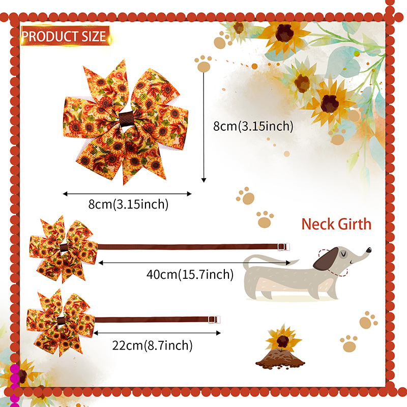 50/ 100pcs Dog Bow Tie Chrysanthemum Dog Accessories Flowr Dog Supplies Fashhion Bow Tie Dog Small Dog Cat Grooming Supplies