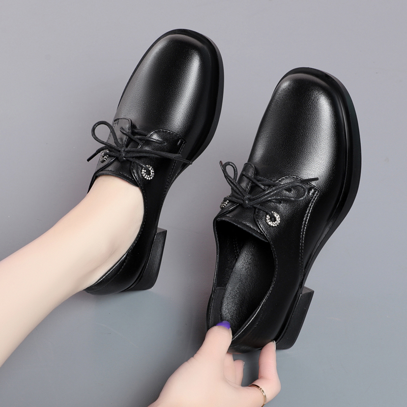 2025 NEW Fashion AIYUQI Lace Up Spring New Genuine Leather Women s Chunky Big Size Shoes For Ladies