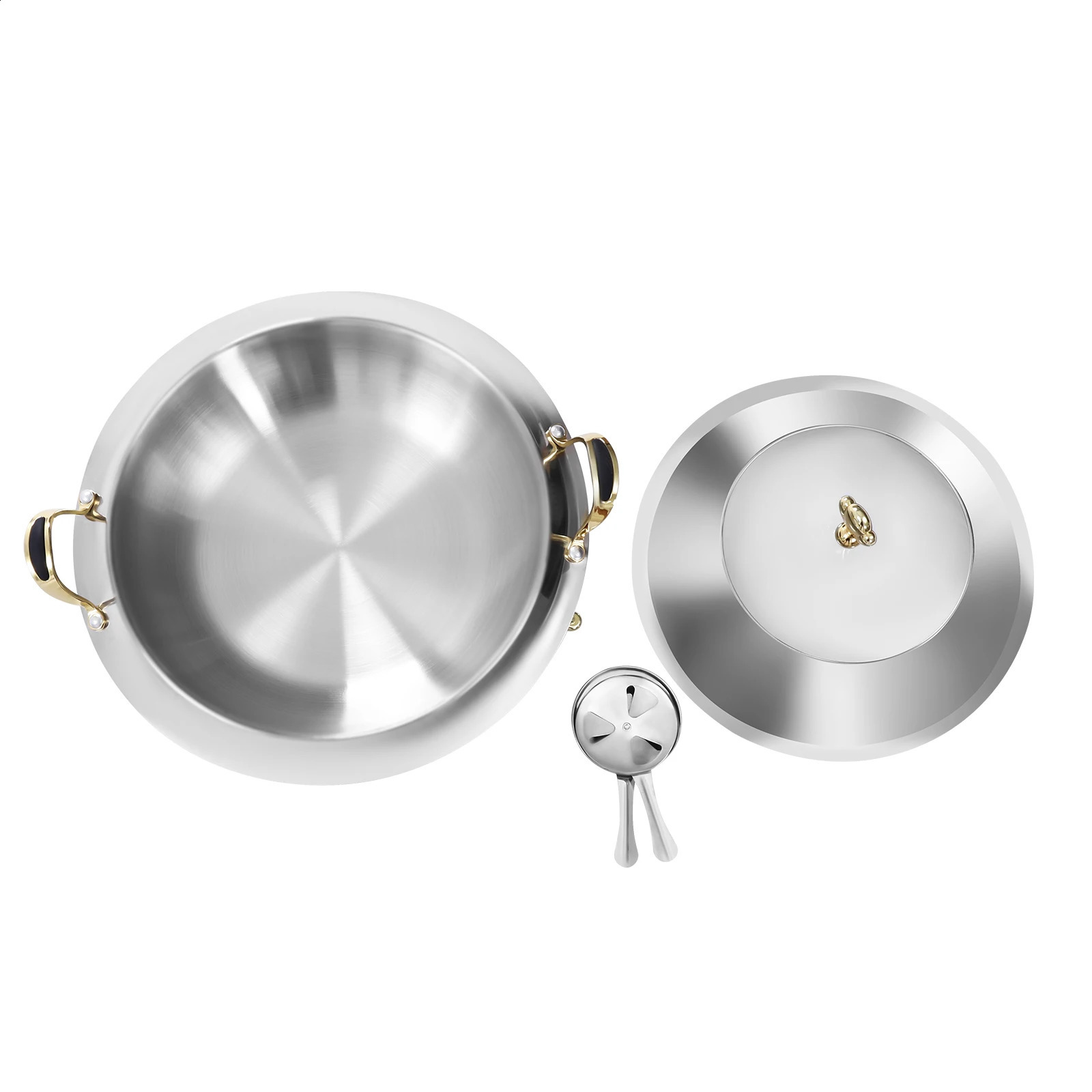 Silver Gold Chafing Dish Stainless Steel Round Durable Buffet Warmer Tray Durable Frame with Lid and Chafing Fuel Holder 240902