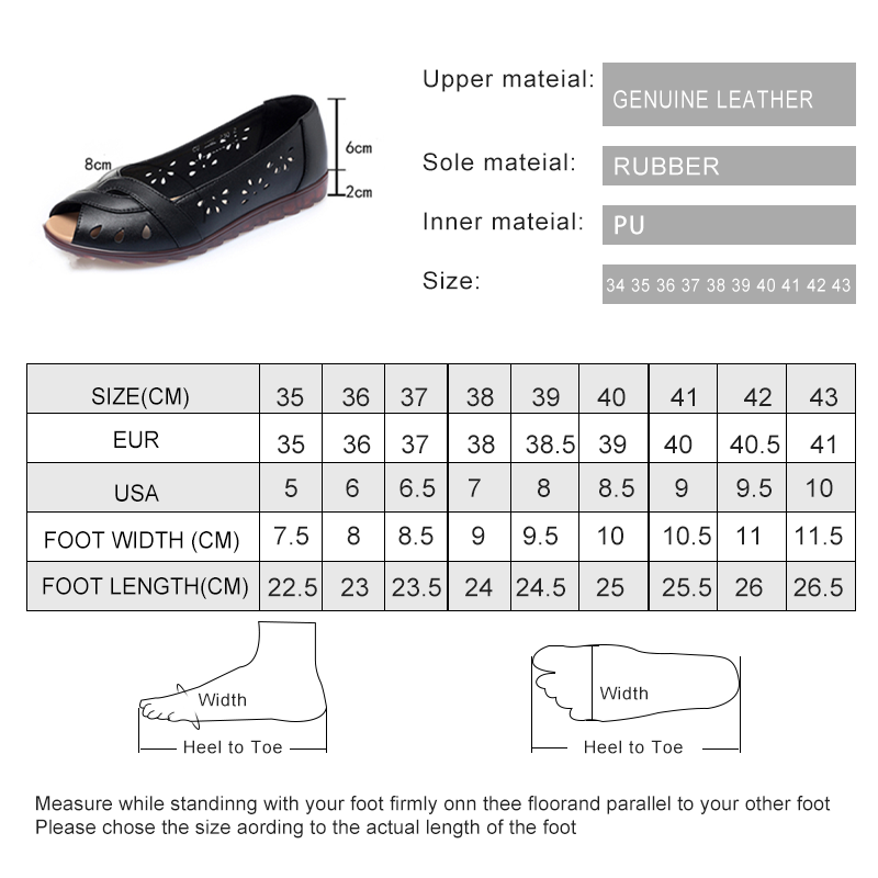 2025 NEW Flat New Summer Genuine Leather Mother Non slip Fish Mouth Large Size Casual Sandals Women eef