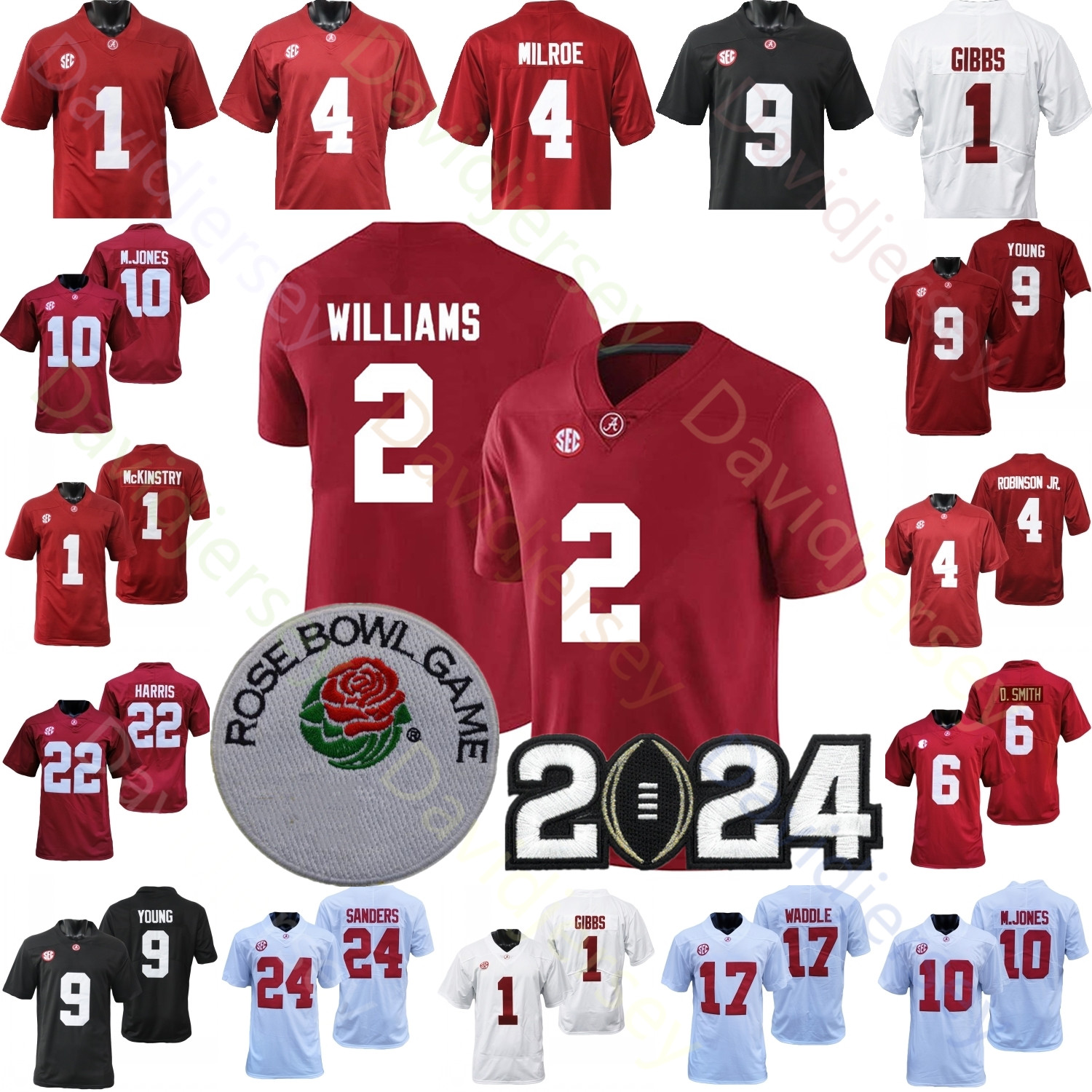Football Jersey NCAA College Jalen Milroe Ryan Williams Justice Haynes Jam Miller Prentice Ty Simpson Lawson Hill Sabb Sayin Proctor Mbakwe Carter Brown Hollywood