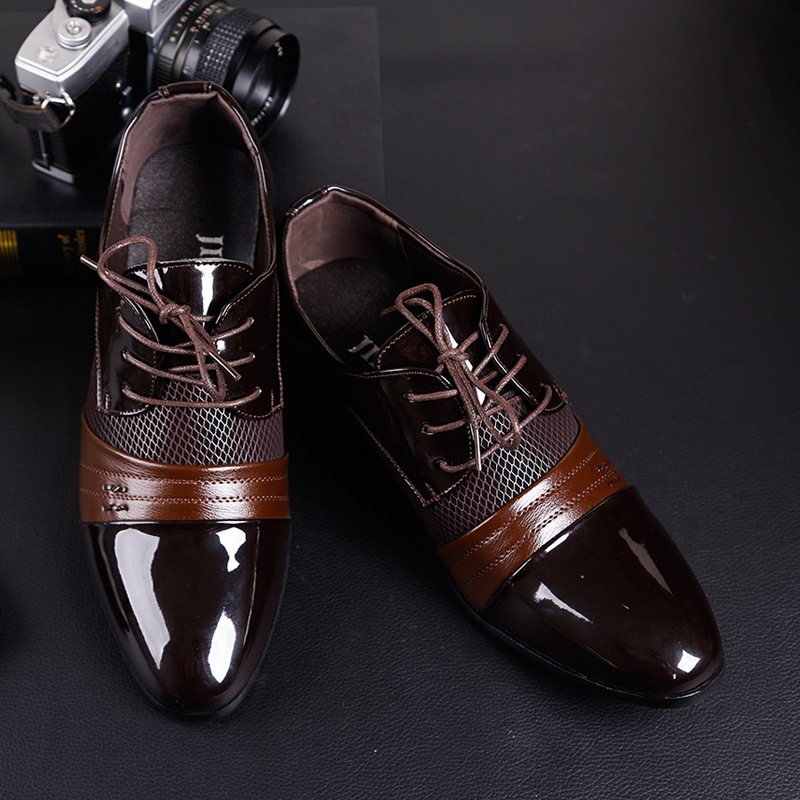 Mens Dress Shoes PU Leather Wedding Oxford Shoes Lace-Up Office Suit Male Formal Shoes Italian Business Shoe Plus Size K260328