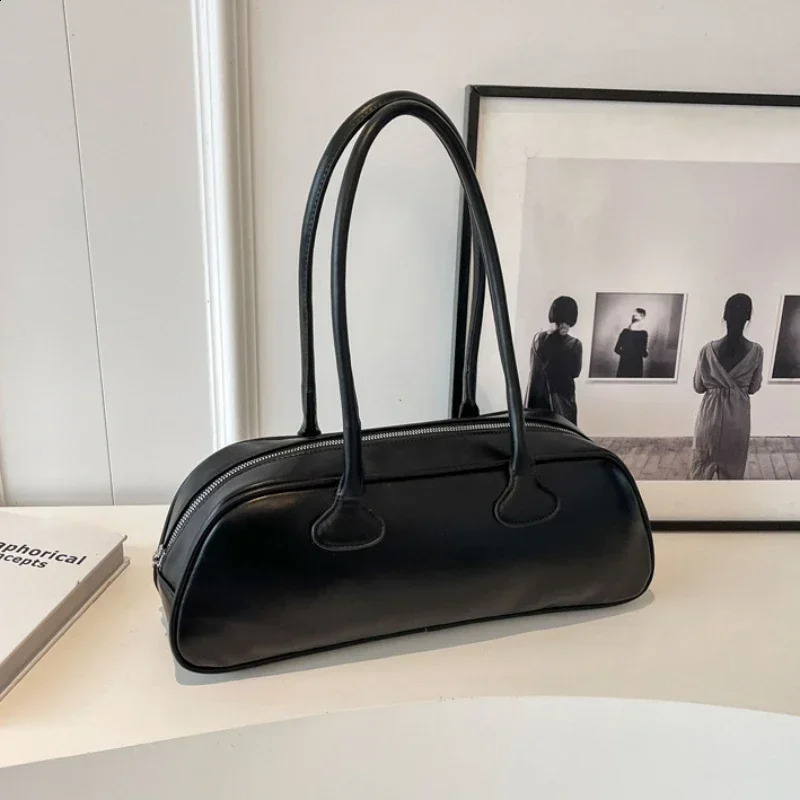 Advanced Sense Retro Pu Zipper Ladies Shoulder Bags Trend 2024 Light for Women Handbag Bolsas Femininas 240902