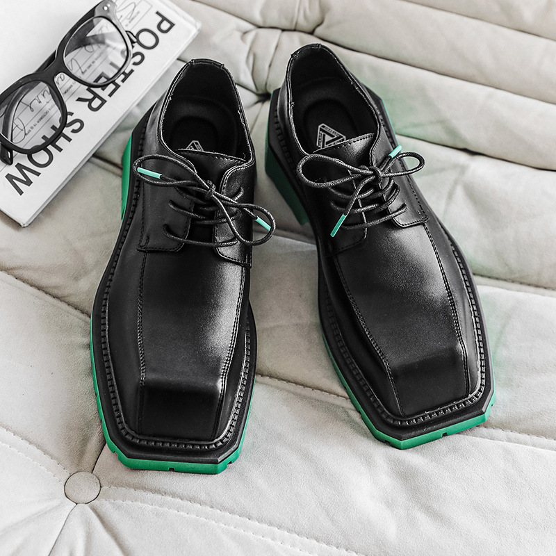 Men Male 498c3 Leather 2023 New Chunky Platform Retro Work Spring Autumn Derby Shoes Low Top Man Casual Flats