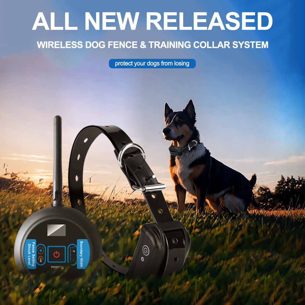 2024 new Electric Dog Fence System-Wireless Dog Fence Covers 1.2 Acre Pet Boundary Containment System Tone Shock Waterproof Rece